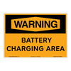 Clarion Safety Systems OSHA Compliant Warning/Battery Charging Area Safety Signs Outdoor Flexible Polyester (Z1) 10" X 7" OS1130WH-Z1SW1